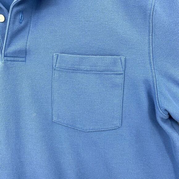 LL Bean Shirt Mens Large Reg Blue Polo Short Sleeve Traditional Fit Casual - Picture 4 of 8
